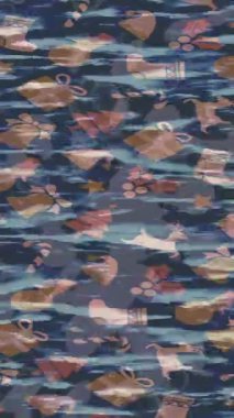 Benzersiz dijital animasyon tarzı grafikleri olan yaratıcı ortam tasarımı için yenilikçi hareket dokusu