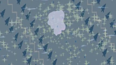 Soyut hareket desenli fütüristik video üretimi için dinamik dijital arkaplan