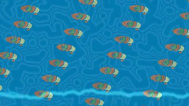 Benzersiz dijital animasyon tarzı grafikleri olan yaratıcı ortam tasarımı için yenilikçi hareket dokusu