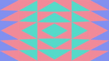 Üçgenler ve elmaslardan oluşan dinamik geometrik desenli büyüleyici bir soyut animasyon..