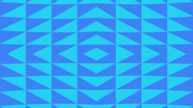 Mavi ve cyan üçgenlerinin tekrarlayan geometrik desenini içeren büyüleyici soyut bir animasyon dinamik ve hipnotik bir görsel deneyim yaratıyor..