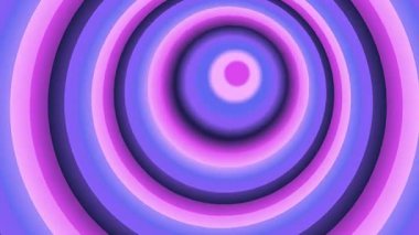 Mor ve pembe eşmerkezli dairelerin büyüleyici bir görüntüsü sürekli genişliyor ve büzülüyor, hipnotik ve soyut bir arka plan yaratıyor..