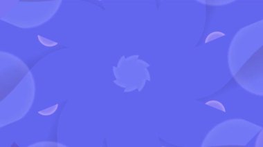 Dinamik geometrik şekilleri ve pürüzsüz, akışkan geçişleri olan canlı mor bir renge sahip büyüleyici bir soyut arkaplan..