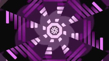 Morun tonlarında kaleydoskop desenli, geometrik şekilli ve titreşimli ışıklarla dinamik ve hipnotik bir görsel deneyim yaratan büyüleyici soyut bir video..