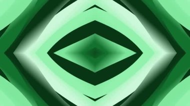 Büyüleyici soyut yeşil kaleydoskop deseni dinamik ve görsel olarak meşgul edici bir döngü arkaplan yaratır, çeşitli yaratıcı projeler için mükemmeldir..