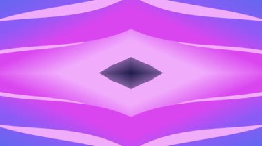 Büyüleyici soyut bir kaleydoskop mükemmel bir simetri ile açılır, canlı mor ve pembe renklerin dinamik etkileşimini içerir..