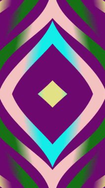 Canlı renkler ve dinamik şekiller içeren büyüleyici soyut geometrik desen görsel ve hipnotik bir döngü yaratıyor. Arka plan, hareket grafikleri ve görsel efektler için mükemmel.