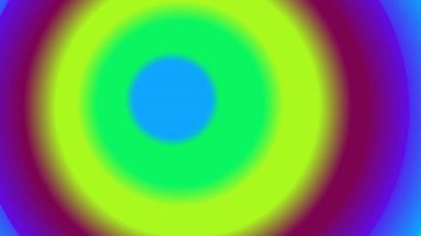 Canlı renklerde eş merkezli dairelerin büyüleyici bir görüntüsü hipnotik ve soyut bir döngü arkaplanı oluşturuyor..