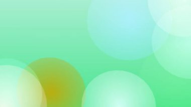 Değişik mavi, beyaz ve ince sarı tonlarda yumuşak, odak dışı bokeh ışık çemberleri ile süslenmiş yeşil renk gradyanı içeren canlı ve rahatlatıcı bir soyut arkaplan..