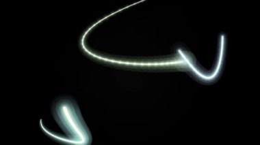 Dinamik ışık izleri, modern ve enerjik projeler için mükemmel, siyah bir zemin üzerinde soyut ve büyüleyici bir görsel oluşturur..