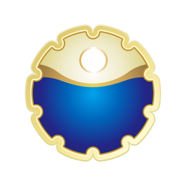 Beyaz bir arkaplanda izole edilmiş, metin için boş alanı olan zarif mavi ve altın renkli etiket rozeti. Markalaşma, ürün ambalajlama, içecek veya kozmetik etiketleri, sertifikalar, davetiyeler ve premium pazarlama malzemeleri için uygun lüks çerçeve tasarımı.