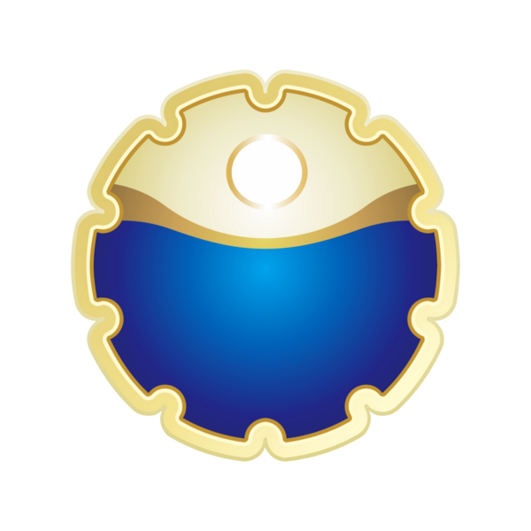 Beyaz bir arkaplanda izole edilmiş, metin için boş alanı olan zarif mavi ve altın renkli etiket rozeti. Markalaşma, ürün ambalajlama, içecek veya kozmetik etiketleri, sertifikalar, davetiyeler ve premium pazarlama malzemeleri için uygun lüks çerçeve tasarımı.
