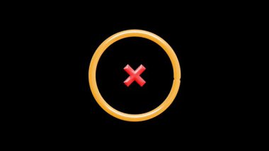 Siyah arkaplanda dairesel çizgi çizimi olan animasyon hatası. Uygulama ve web sitesi uyarıları, ödenmemiş ödeme, yanlış cevap, erişimi engellenen ekranlar ve iş sunumları için modern hata veya canlandırma ideali.