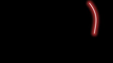 Siyah arkaplanda neon ışık çizgisi animasyonlu Ramazan Kareem 3B başlığı