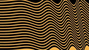 Soyut turuncu dalgalı çizgilerin hareket arkaplanı siyah, soyut dalgalı çizgilerin hareket arkaplanı. Canlandırılmış dalgalı çizgili arkaplan
