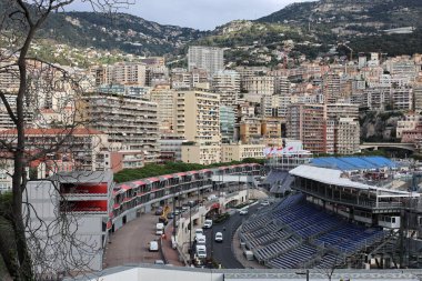 Monako şehri manzarası, tarihi binalar
