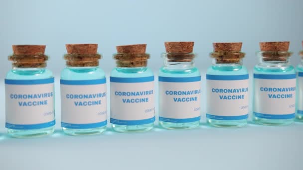 Вакцина COVID-19. Здравоохранение Медицинская концепция. Создание разработки — стоковое видео