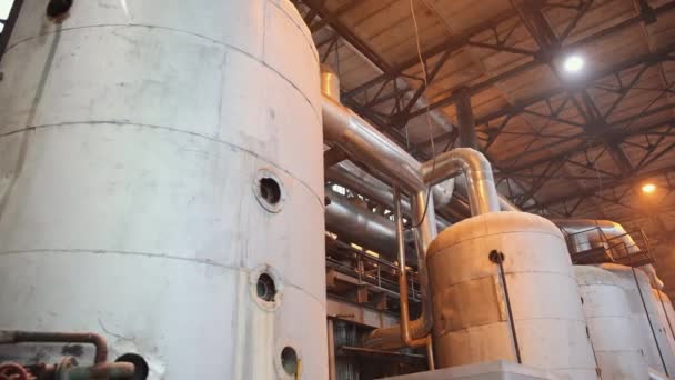 Manometer pipes, valve boiler room. Thermal power plant piping modern factory — Stock Footage Manometer pipes, valve boiler room. Thermal power plant piping modern factory Stock Footage