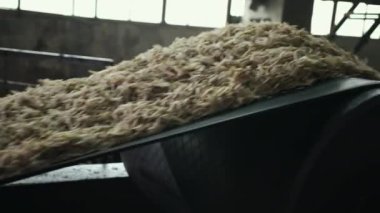 Şeker rafinerisi, kossette pancar taşıyıcısı. Yarı-bitmiş. Pancar şekeri üretimi