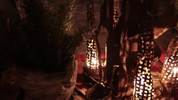 Locul strălucitor ritual pentru sacrificiile războinicilor vikingi scandinavi antici — Videoclip de stoc