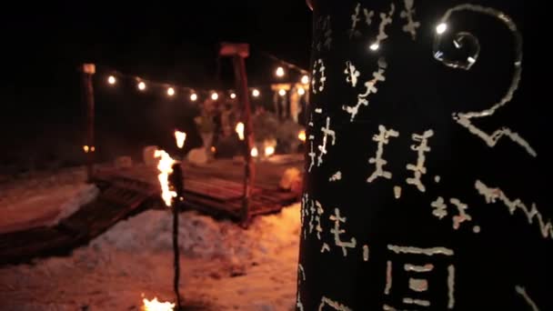Ring, voetstuk voor gevechten tussen tegenstanders, rituele plaats van oude vikingen — Stockvideo