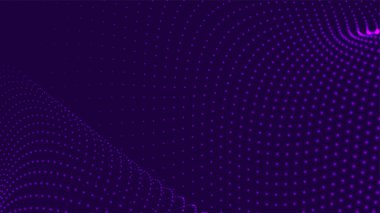Hareket eden parçacıkların soyut arkaplanı. Gelecekçi renkli dinamik dalga. Büyük veri. Dijital teknoloji. 3B vektör illüstrasyonu
