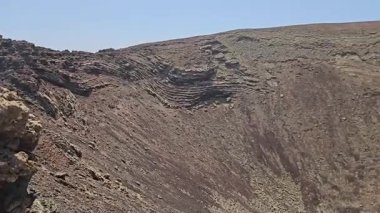 Volkan krateri Calderon Hondo, Fuerteventura Adası, Kanarya Adaları, İspanya, Avrupa