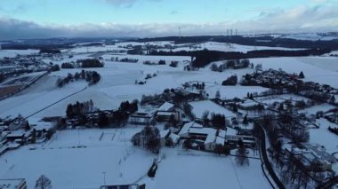 Fields, Winter, Germany, Panoramic view 'in insansız hava aracı görüntüleri
