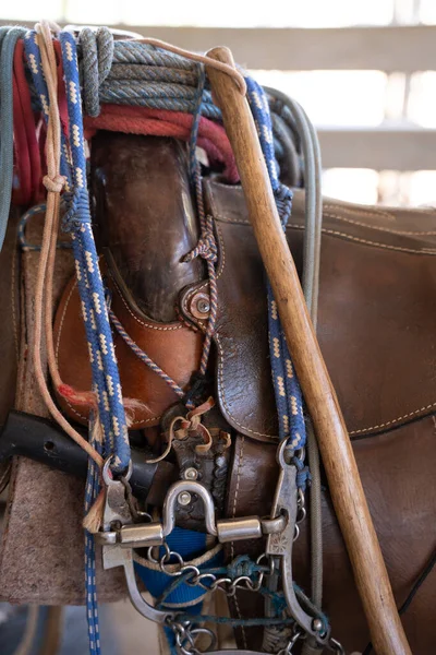 Batı dizginleri batı kaldırımları ve sopa Panama 'da deri batı eyerlerinden sarkan kayış dizginleri ve halat parçaları Güney Amerika' da batı binicilik raptiyelerinde kullanılırsa yakınlaşır.