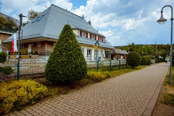 Schluchsee Baden Wurttemberg Alemania Julio 2020 Estación Tren Día Nublado — Foto de Stock