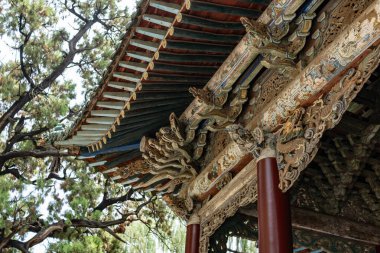 Parktaki eski ahşap ev.