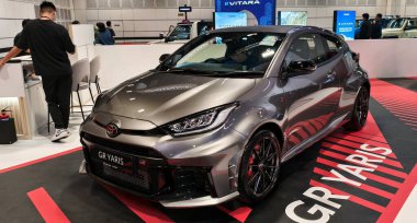 Singapur-10 Ocak 2026.Toyota GR Yaris, yüksek performanslı bir hatchback. Toyota Gazoo Racing (GR).