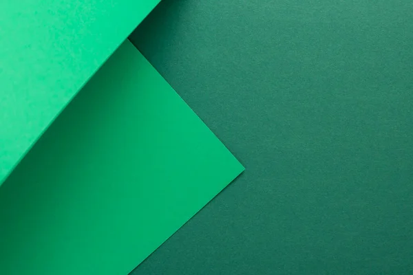 Diseño Fondo Cartón Verde Doblado Geométricamente Vista Superior Plano — Foto de Stock