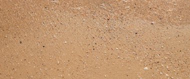 Yaz günü kumsal dokusu. Üst manzara, düz yatış. Pankart.