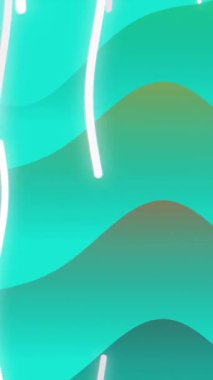 Turkuaz dalgalar ve beyaz çizgiler içeren dijital sanat eserleri