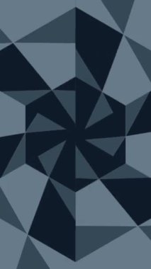 Gri tonlarda yıldız şekilleri içeren geometrik deseni gösteren video gösterimi