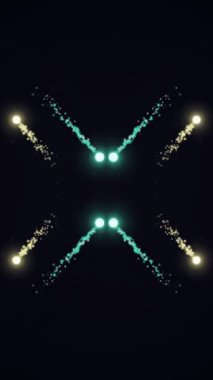 Işıklı İHA 'lar geceleri düzen içinde uçuyor.