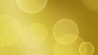 Altın bokeh ışıkları hareket arkaplanı, yumuşak odaklı dairesel parlaklıklar, şenlikli lüks fon