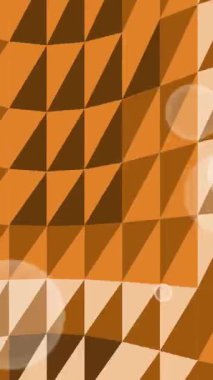 Kahverengi tonlarda üçgenler ve daireler içeren dinamik geometrik bir desen gösteren video görüntüsü
