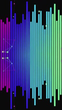 Siyah Arkaplanda Renkli Ses Dalgası Görüntüleyici.