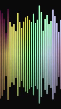 Kara Arkaplanda Gökkuşağı Ses Dalgası Çubukları.