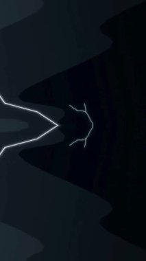 Vertical 9:16 motion background featuring abstract dark jagged shapes with flickering white lightning bolt flashes. Seamless dramatic atmospheric visual loop for social media.