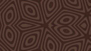 Özmerkezli oval şekillerin ve beşgen geometrinin hipnotik kahverengi kaleydoskop içerdiği kusursuz hareket arkaplanı. Zarif toprak tonlu soyut animasyon döngüsü.