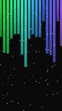 Gökkuşağı Gradyan Çubukları Siyah Arkaplana Düşüyor.