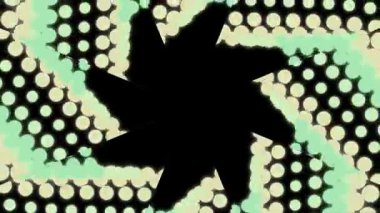 Noktalı Arkaplanda Siyah Kenevir Yaprak Silueti.