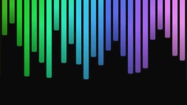 Siyah Arkaplan Üzerinde Renkli Çubuklar Gradyan Efekti.