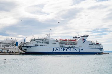 Hırvatistan Split, 3 Ekim 2025, Jadrolinia yolcu gemileri sette