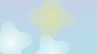 Yaratıcı tasarım projeleri ve arkaplanlar için basit bir dijital sanat illüstrasyonunda soyut bulut şekilleri beyaz ve mavi yumuşak renkler oluşturur.