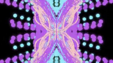 canlı mor ve mavi soyut kaleydoskop desenli sanat ve simetrik tasarım elemanları