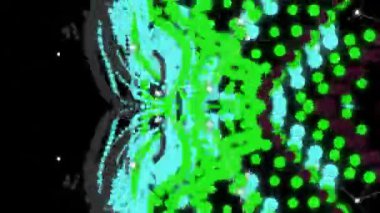 soyut fütüristik dijital ağ bağlantısı görselleştirmesi neon yeşil mavi noktalar ve teknoloji konsepti sanatı için koyu arkaplan üzerindeki çizgiler